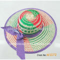 Sombrero de paja de la playa de las muchachas de la paja de los sombreros